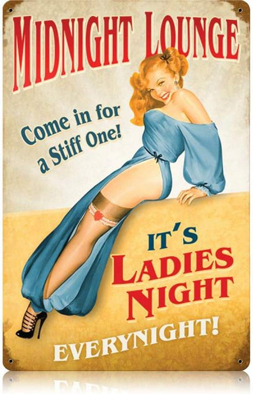 Y1,Vintage Metal Tin Sign Midn - Home Bar Lounge 评论和价格
